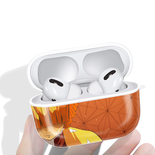 鬼滅の刃（きめつのやいば）我妻 善逸／あがつま ぜんいつ Agatsuma Zenitsu 【AirPods Pro用】ハードシェル保護ケース 耐衝撃・防指紋・カラビナ付き商品仕様