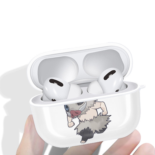 鬼滅の刃（きめつのやいば）嘴平 伊之助／はしびら いのすけ Hashibira Inosuke 【AirPods Pro用】ハードシェル保護ケース 耐衝撃・防指紋・カラビナ付き商品仕様