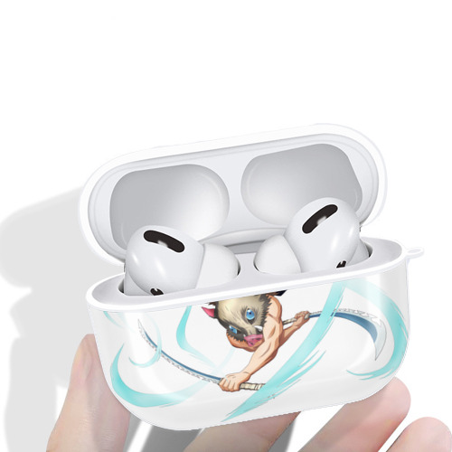 鬼滅の刃（きめつのやいば）嘴平 伊之助／はしびら いのすけ Hashibira Inosuke 【AirPods Pro用】ハードシェル保護ケース 耐衝撃・防指紋・カラビナ付き商品仕様
