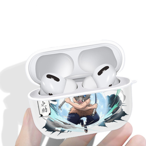 鬼滅の刃（きめつのやいば）嘴平 伊之助／はしびら いのすけ Hashibira Inosuke 【AirPods Pro用】ハードシェル保護ケース 耐衝撃・防指紋・カラビナ付き商品仕様