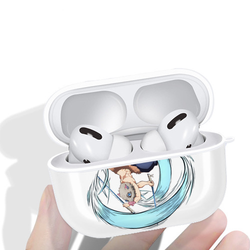 鬼滅の刃（きめつのやいば）嘴平 伊之助／はしびら いのすけ Hashibira Inosuke 【AirPods Pro用】ハードシェル保護ケース 耐衝撃・防指紋・カラビナ付き商品仕様