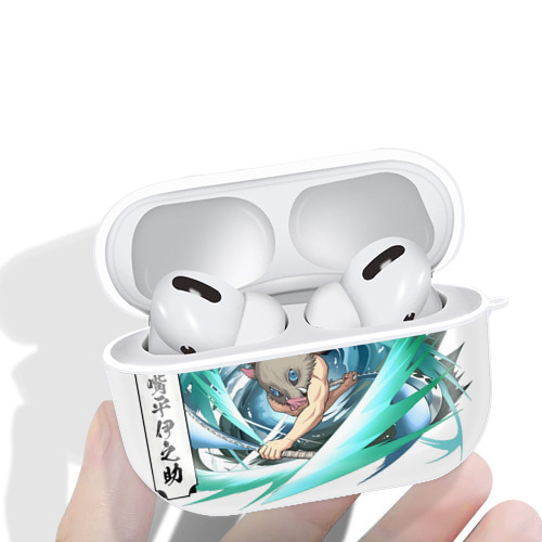 鬼滅の刃（きめつのやいば）嘴平 伊之助／はしびら いのすけ Hashibira Inosuke 【AirPods Pro用】ハードシェル保護ケース 耐衝撃・防指紋・カラビナ付き商品仕様