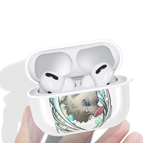 鬼滅の刃（きめつのやいば）嘴平 伊之助／はしびら いのすけ Hashibira Inosuke 【AirPods Pro用】ハードシェル保護ケース 耐衝撃・防指紋・カラビナ付き商品仕様