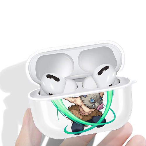 鬼滅の刃（きめつのやいば）嘴平 伊之助／はしびら いのすけ Hashibira Inosuke 【AirPods Pro用】ハードシェル保護ケース 耐衝撃・防指紋・カラビナ付き商品仕様