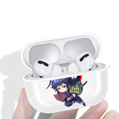鬼滅の刃（きめつのやいば）水柱-冨岡 義勇／とみおか ぎゆう Tomioka Giyuu 【AirPods Pro用】ハードシェル保護ケース 耐衝撃・防指紋・カラビナ付き商品仕様