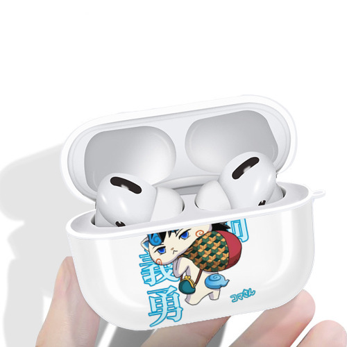 鬼滅の刃（きめつのやいば）水柱-冨岡 義勇／とみおか ぎゆう Tomioka Giyuu 【AirPods Pro用】ハードシェル保護ケース 耐衝撃・防指紋・カラビナ付き商品仕様