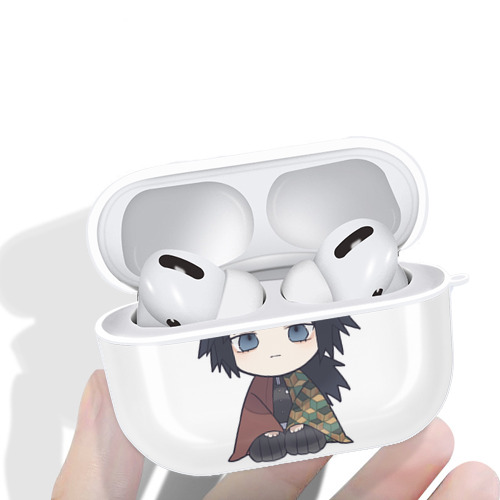 鬼滅の刃（きめつのやいば）水柱-冨岡 義勇／とみおか ぎゆう Tomioka Giyuu 【AirPods Pro用】ハードシェル保護ケース 耐衝撃・防指紋・カラビナ付き商品仕様