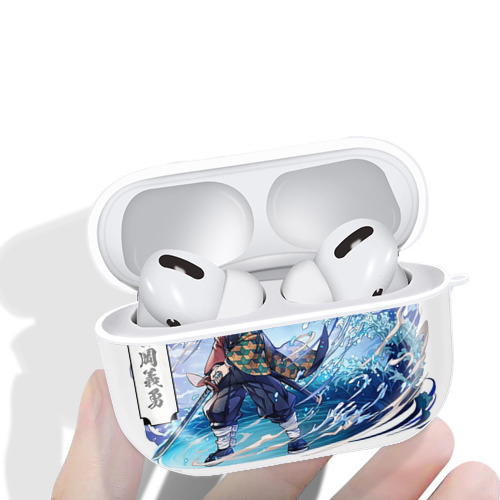 鬼滅の刃（きめつのやいば）水柱-冨岡 義勇／とみおか ぎゆう Tomioka Giyuu 【AirPods Pro用】ハードシェル保護ケース 耐衝撃・防指紋・カラビナ付き商品仕様