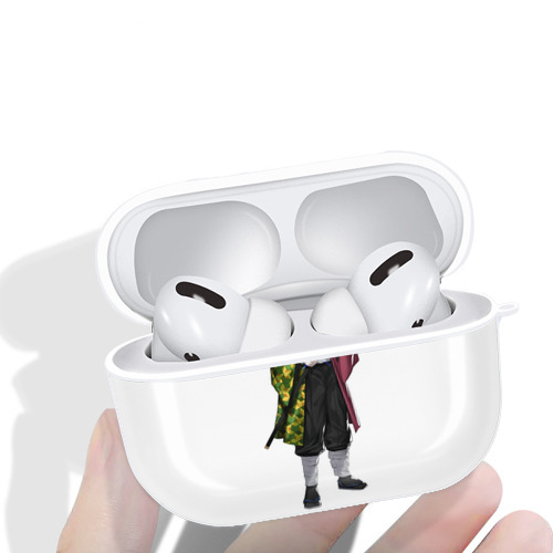 鬼滅の刃（きめつのやいば）水柱-冨岡 義勇／とみおか ぎゆう Tomioka Giyuu 【AirPods Pro用】ハードシェル保護ケース 耐衝撃・防指紋・カラビナ付き商品仕様