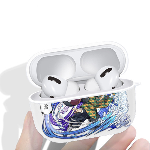 鬼滅の刃（きめつのやいば）水柱-冨岡 義勇／とみおか ぎゆう Tomioka Giyuu 【AirPods Pro用】ハードシェル保護ケース 耐衝撃・防指紋・カラビナ付き商品仕様