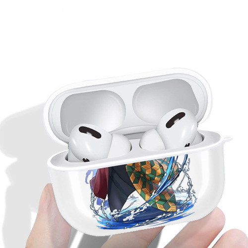 鬼滅の刃（きめつのやいば）水柱-冨岡 義勇／とみおか ぎゆう Tomioka Giyuu 【AirPods Pro用】ハードシェル保護ケース 耐衝撃・防指紋・カラビナ付き商品仕様