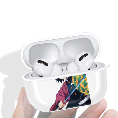 鬼滅の刃（きめつのやいば）水柱-冨岡 義勇／とみおか ぎゆう Tomioka Giyuu 【AirPods Pro用】ハードシェル保護ケース 耐衝撃・防指紋・カラビナ付き商品仕様