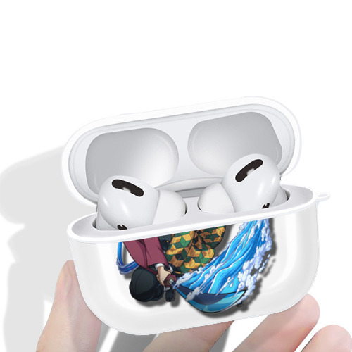 鬼滅の刃（きめつのやいば）水柱-冨岡 義勇／とみおか ぎゆう Tomioka Giyuu 【AirPods Pro用】ハードシェル保護ケース 耐衝撃・防指紋・カラビナ付き商品仕様