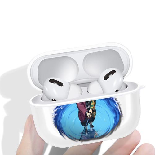鬼滅の刃（きめつのやいば）水柱-冨岡 義勇／とみおか ぎゆう Tomioka Giyuu 【AirPods Pro用】ハードシェル保護ケース 耐衝撃・防指紋・カラビナ付き商品仕様