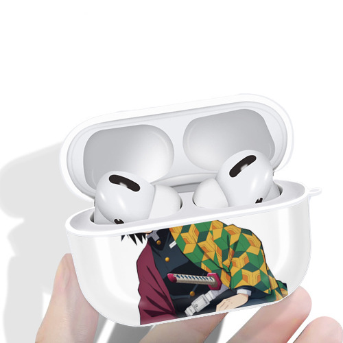 鬼滅の刃（きめつのやいば）水柱-冨岡 義勇／とみおか ぎゆう Tomioka Giyuu 【AirPods Pro用】ハードシェル保護ケース 耐衝撃・防指紋・カラビナ付き商品仕様