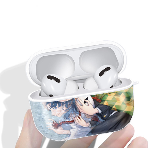 鬼滅の刃（きめつのやいば）水柱-冨岡 義勇／とみおか ぎゆう Tomioka Giyuu 【AirPods Pro用】ハードシェル保護ケース 耐衝撃・防指紋・カラビナ付き商品仕様