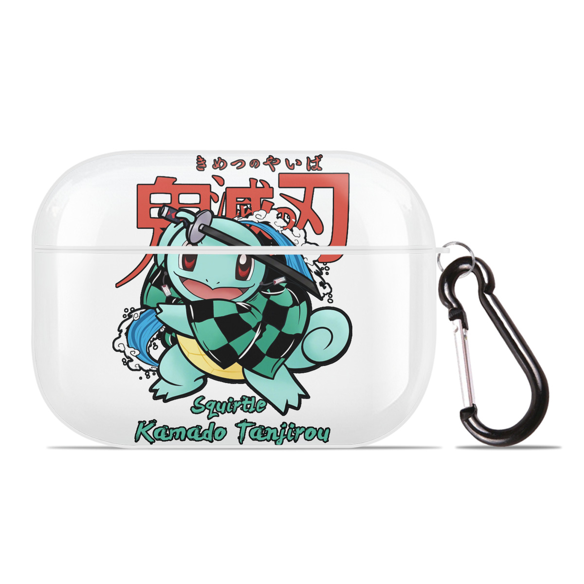 （画像用） 鬼滅の刃 竈門 炭治郎／かまど たんじろう Kamado Tanjirou 【AirPods Pro用】ハードシェル保護ケース 耐衝撃・防指紋・カラビナ付き商品仕様