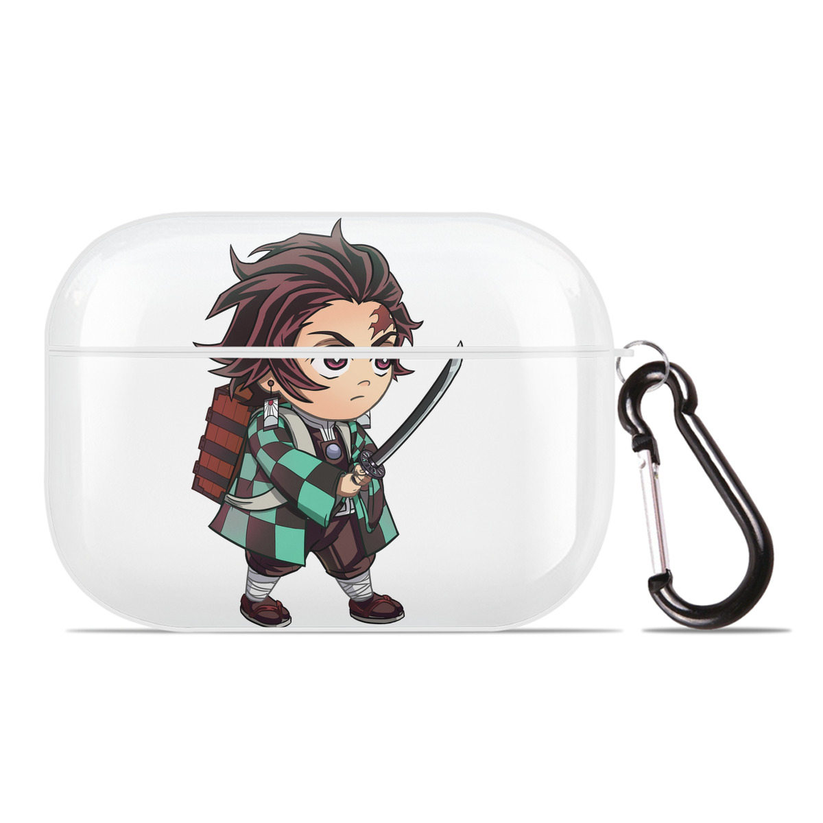 （画像用） 鬼滅の刃 竈門 炭治郎／かまど たんじろう Kamado Tanjirou 【AirPods Pro用】ハードシェル保護ケース 耐衝撃・防指紋・カラビナ付き商品仕様