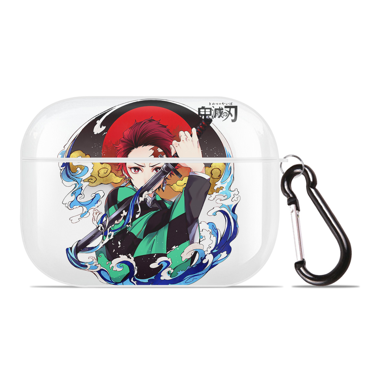 （画像用） 鬼滅の刃 竈門 炭治郎／かまど たんじろう Kamado Tanjirou 【AirPods Pro用】ハードシェル保護ケース 耐衝撃・防指紋・カラビナ付き商品仕様