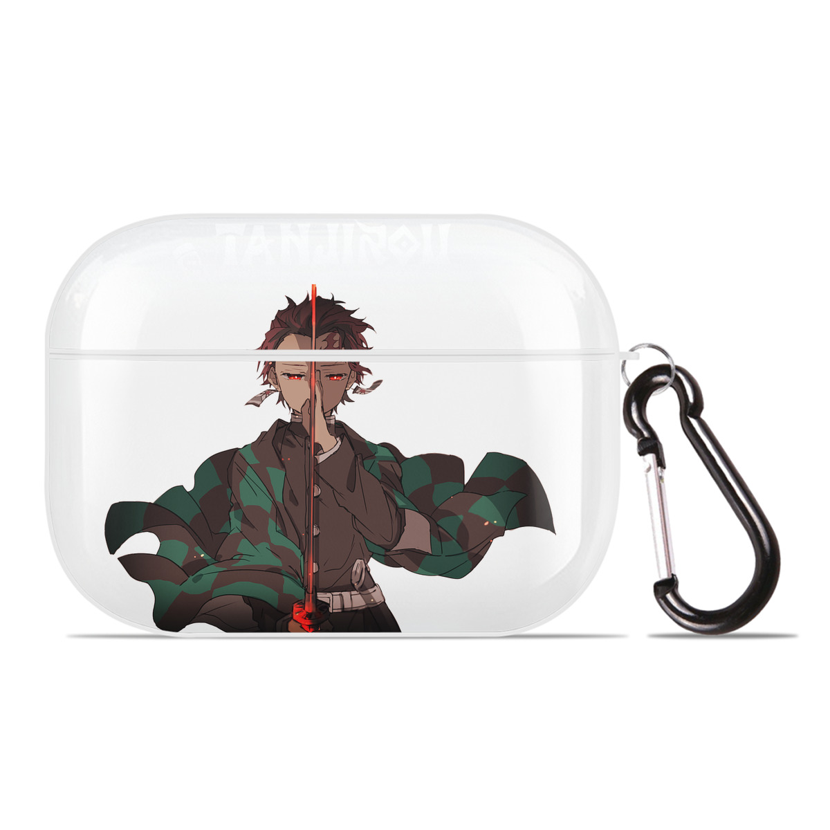 （画像用） 鬼滅の刃 竈門 炭治郎／かまど たんじろう Kamado Tanjirou 【AirPods Pro用】ハードシェル保護ケース 耐衝撃・防指紋・カラビナ付き商品仕様