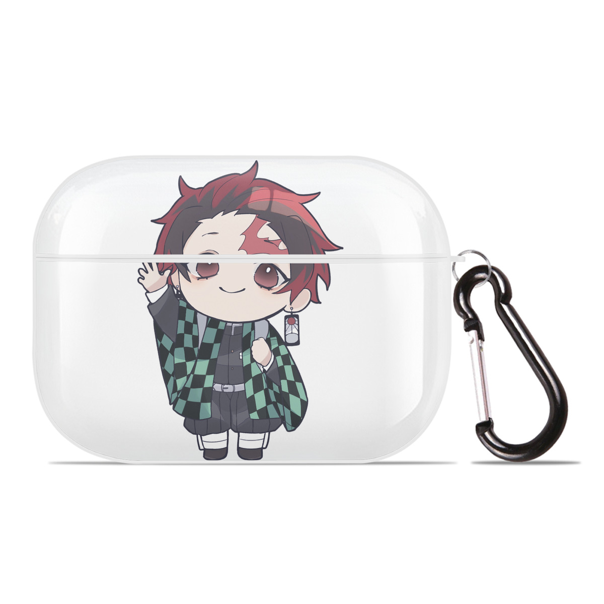 （画像用） 鬼滅の刃 竈門 炭治郎／かまど たんじろう Kamado Tanjirou 【AirPods Pro用】ハードシェル保護ケース 耐衝撃・防指紋・カラビナ付き商品仕様