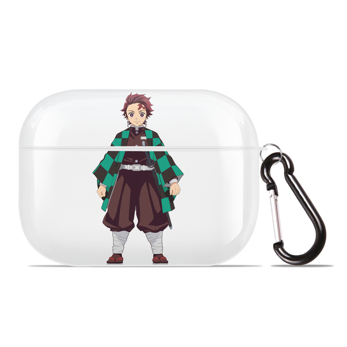 （画像用） 鬼滅の刃 竈門 炭治郎／かまど たんじろう Kamado Tanjirou 【AirPods Pro用】ハードシェル保護ケース 耐衝撃・防指紋・カラビナ付き商品仕様