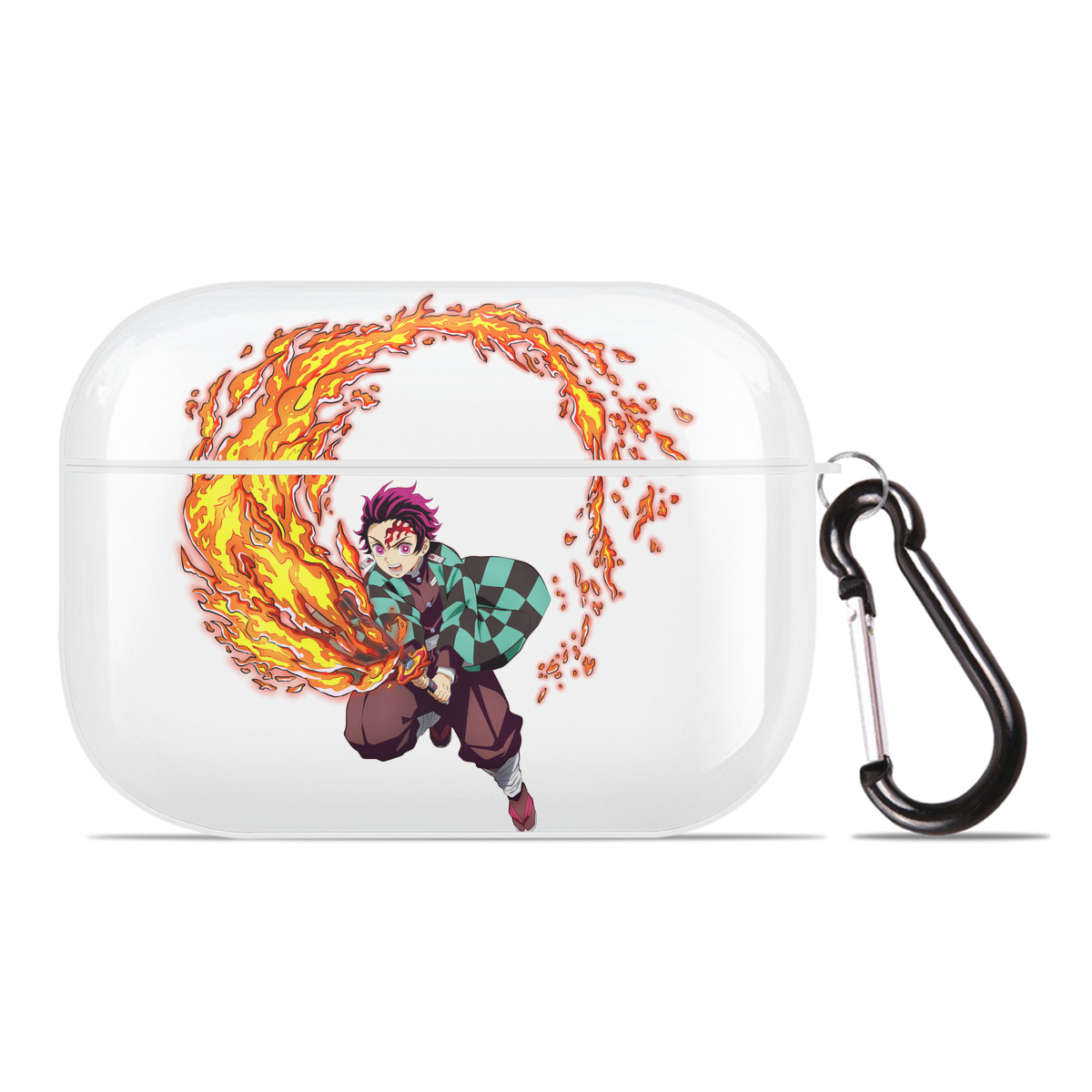 （画像用） 鬼滅の刃 竈門 炭治郎／かまど たんじろう Kamado Tanjirou 【AirPods Pro用】ハードシェル保護ケース 耐衝撃・防指紋・カラビナ付き商品仕様
