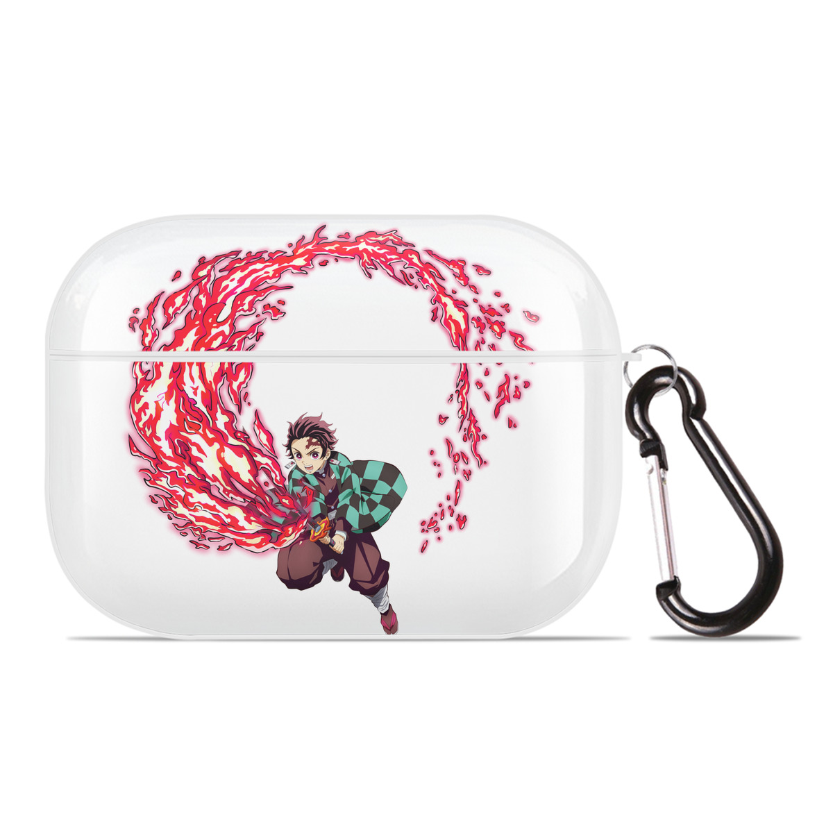 （画像用） 鬼滅の刃 竈門 炭治郎／かまど たんじろう Kamado Tanjirou 【AirPods Pro用】ハードシェル保護ケース 耐衝撃・防指紋・カラビナ付き商品仕様