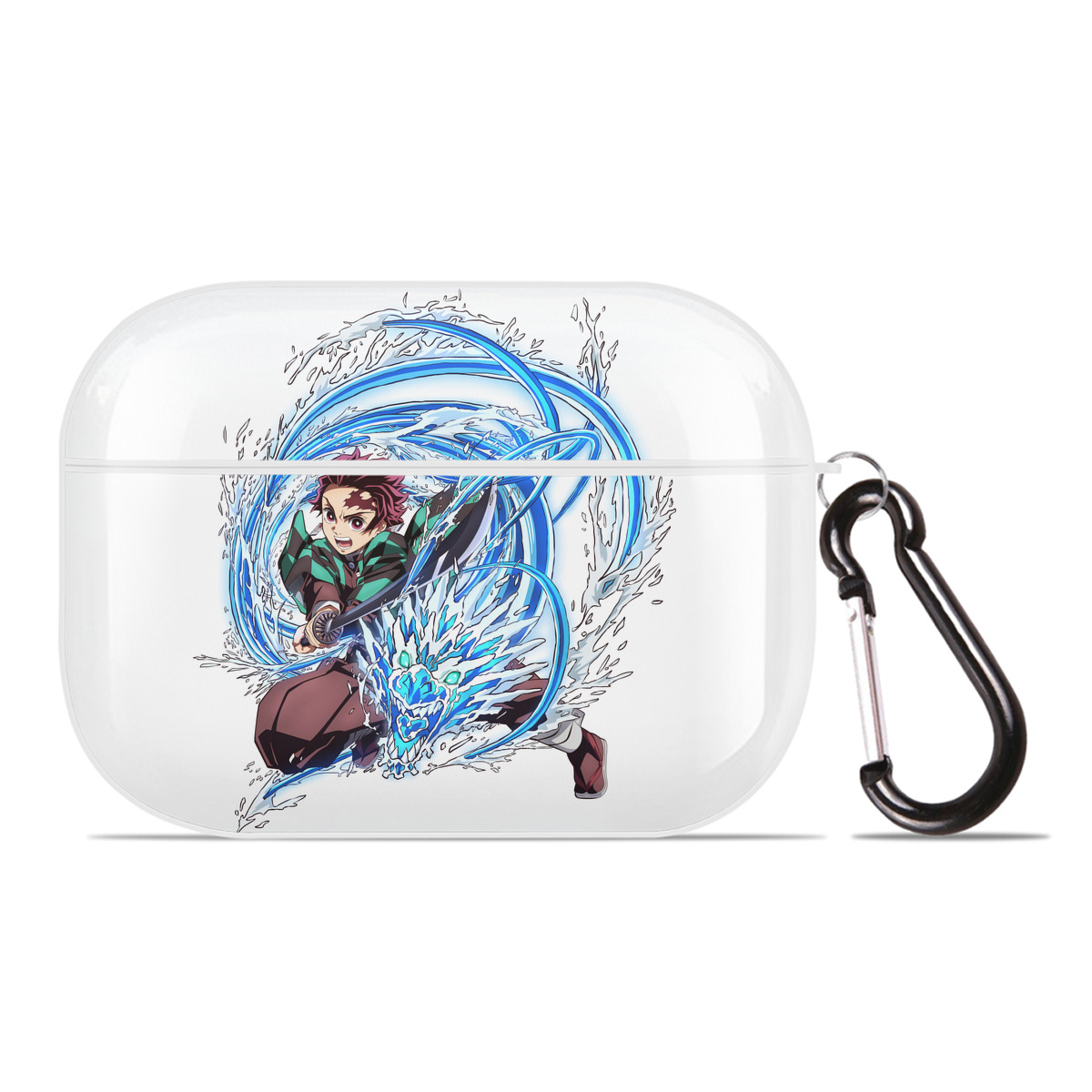 （画像用） 鬼滅の刃 竈門 炭治郎／かまど たんじろう Kamado Tanjirou 【AirPods Pro用】ハードシェル保護ケース 耐衝撃・防指紋・カラビナ付き商品仕様