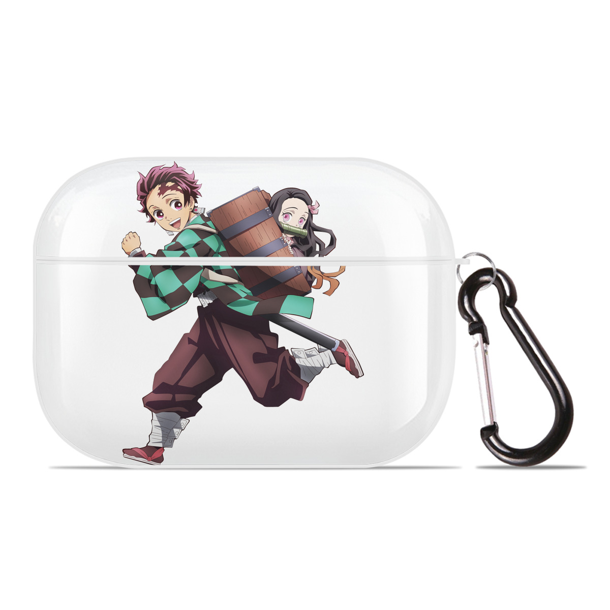 （画像用） 鬼滅の刃 竈門 炭治郎／かまど たんじろう Kamado Tanjirou 【AirPods Pro用】ハードシェル保護ケース 耐衝撃・防指紋・カラビナ付き商品仕様