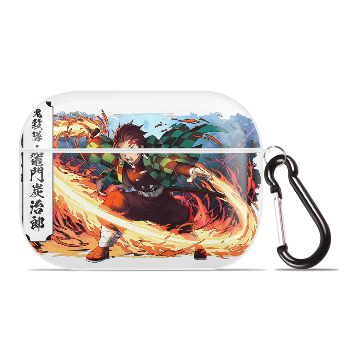 （画像用） 鬼滅の刃 竈門 炭治郎／かまど たんじろう Kamado Tanjirou 【AirPods Pro用】ハードシェル保護ケース 耐衝撃・防指紋・カラビナ付き商品仕様