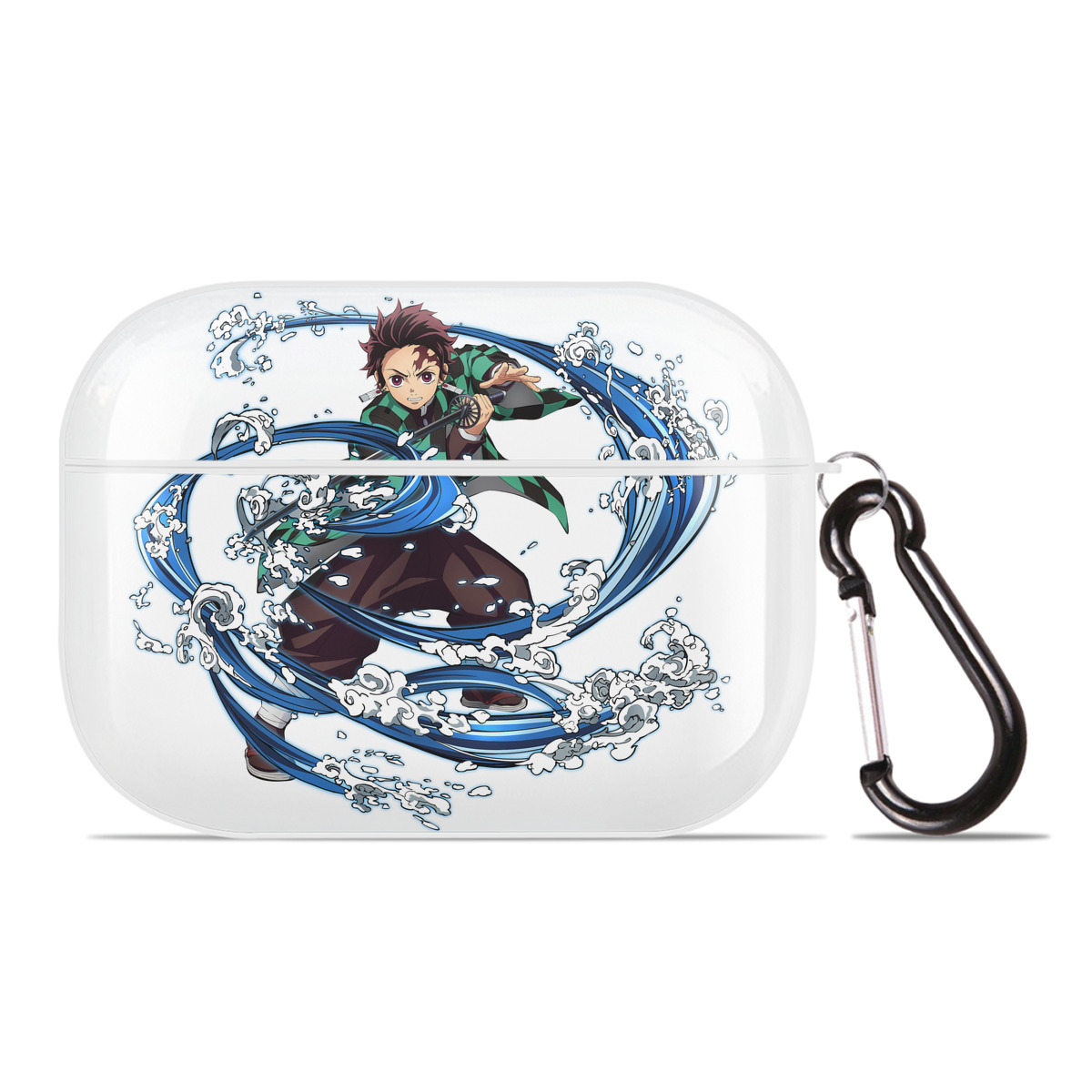 （画像用） 鬼滅の刃 竈門 炭治郎／かまど たんじろう Kamado Tanjirou 【AirPods Pro用】ハードシェル保護ケース 耐衝撃・防指紋・カラビナ付き商品仕様