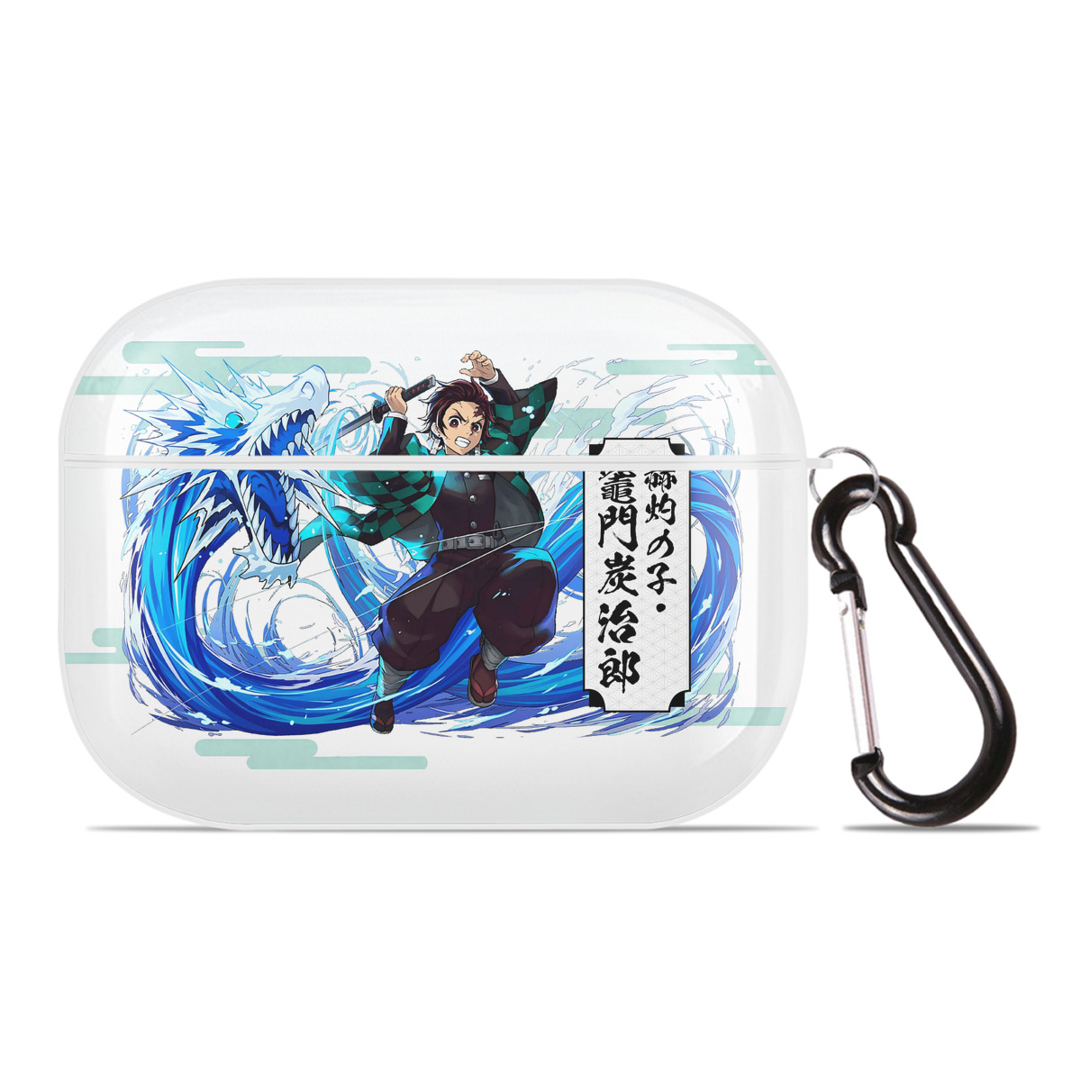 （画像用） 鬼滅の刃 竈門 炭治郎／かまど たんじろう Kamado Tanjirou 【AirPods Pro用】ハードシェル保護ケース 耐衝撃・防指紋・カラビナ付き商品仕様