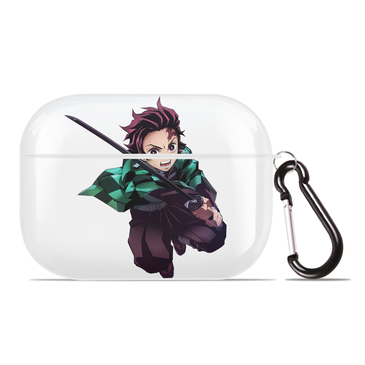 （画像用） 鬼滅の刃 竈門 炭治郎／かまど たんじろう Kamado Tanjirou 【AirPods Pro用】ハードシェル保護ケース 耐衝撃・防指紋・カラビナ付き商品仕様