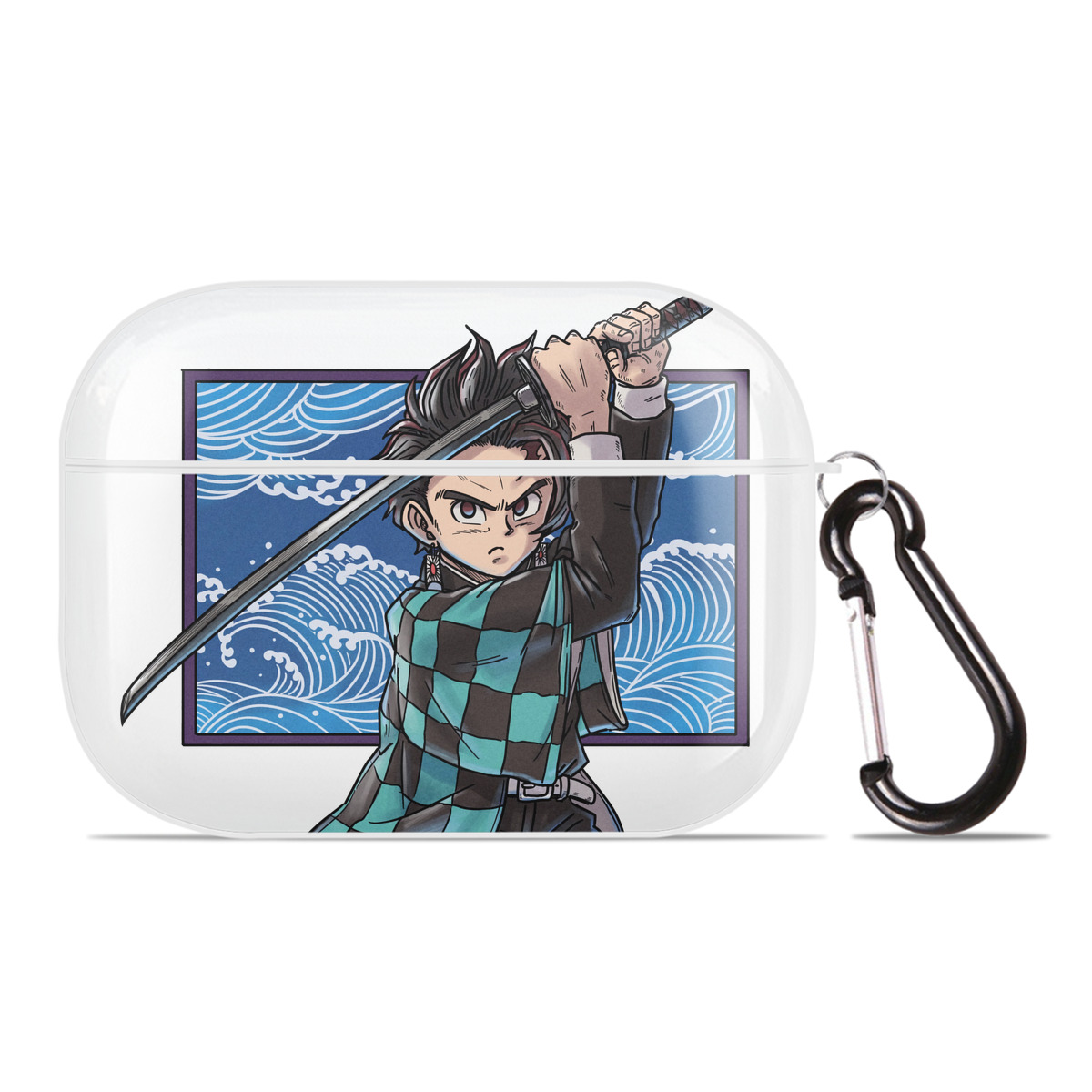 （画像用） 鬼滅の刃 竈門 炭治郎／かまど たんじろう Kamado Tanjirou 【AirPods Pro用】ハードシェル保護ケース 耐衝撃・防指紋・カラビナ付き商品仕様