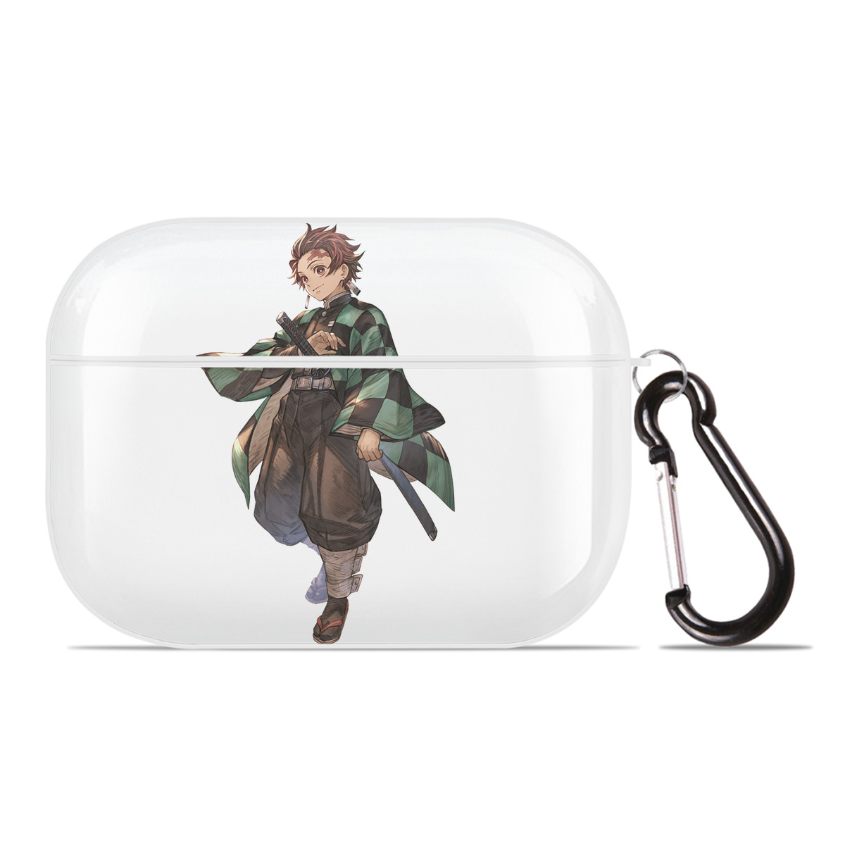 （画像用） 鬼滅の刃 竈門 炭治郎／かまど たんじろう Kamado Tanjirou 【AirPods Pro用】ハードシェル保護ケース 耐衝撃・防指紋・カラビナ付き商品仕様