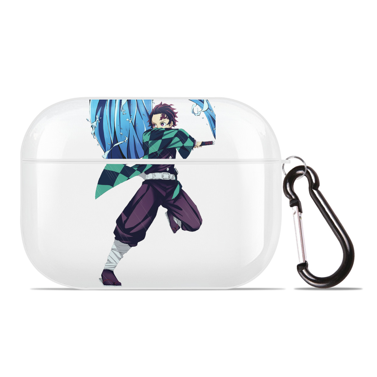 （画像用） 鬼滅の刃 竈門 炭治郎／かまど たんじろう Kamado Tanjirou 【AirPods Pro用】ハードシェル保護ケース 耐衝撃・防指紋・カラビナ付き商品仕様