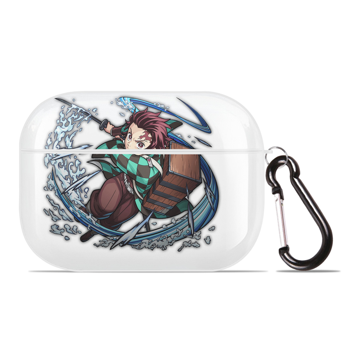 （画像用） 鬼滅の刃 竈門 炭治郎／かまど たんじろう Kamado Tanjirou 【AirPods Pro用】ハードシェル保護ケース 耐衝撃・防指紋・カラビナ付き商品仕様