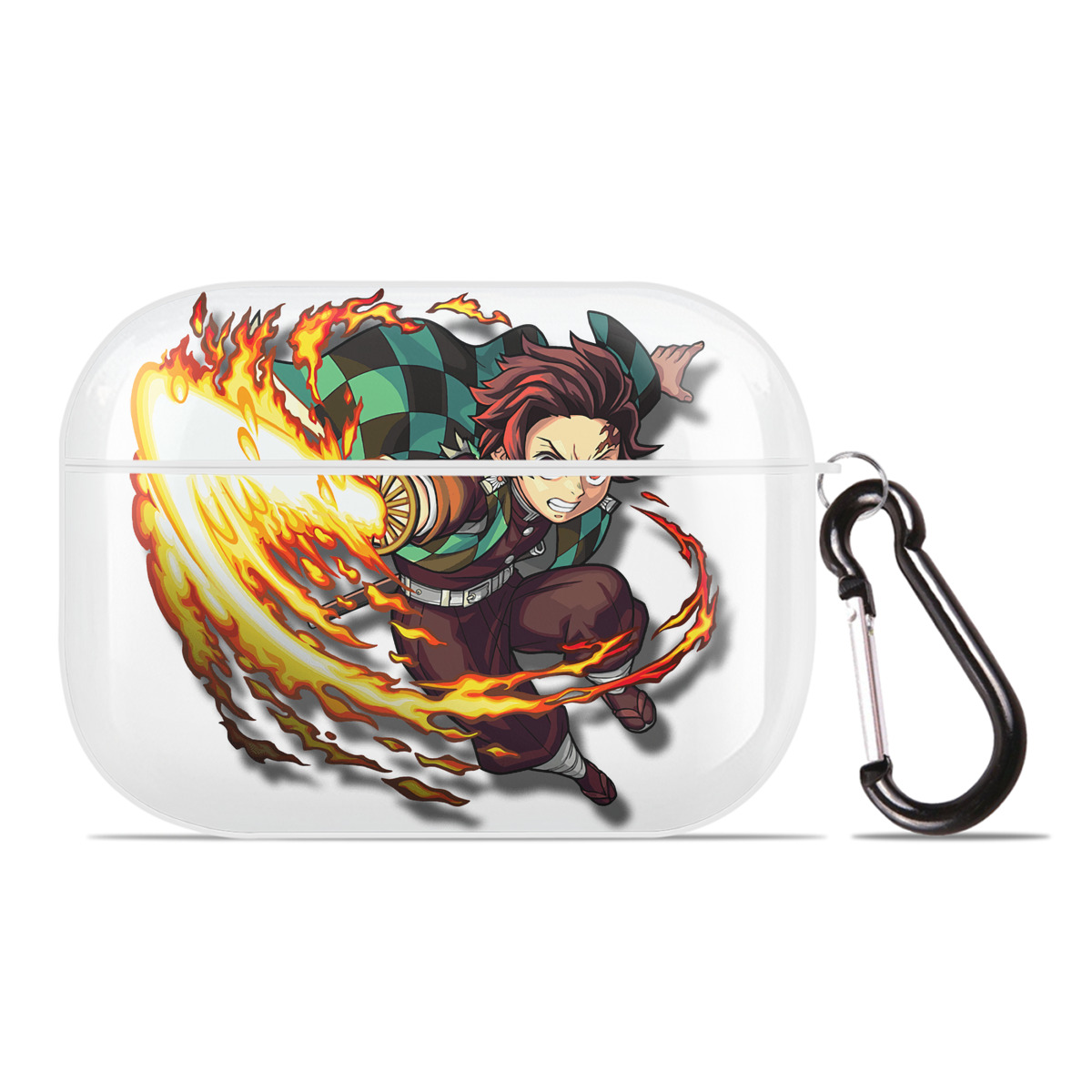 （画像用） 鬼滅の刃 竈門 炭治郎／かまど たんじろう Kamado Tanjirou 【AirPods Pro用】ハードシェル保護ケース 耐衝撃・防指紋・カラビナ付き商品仕様