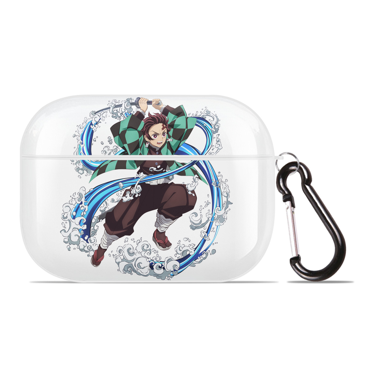 （画像用） 鬼滅の刃 竈門 炭治郎／かまど たんじろう Kamado Tanjirou 【AirPods Pro用】ハードシェル保護ケース 耐衝撃・防指紋・カラビナ付き商品仕様