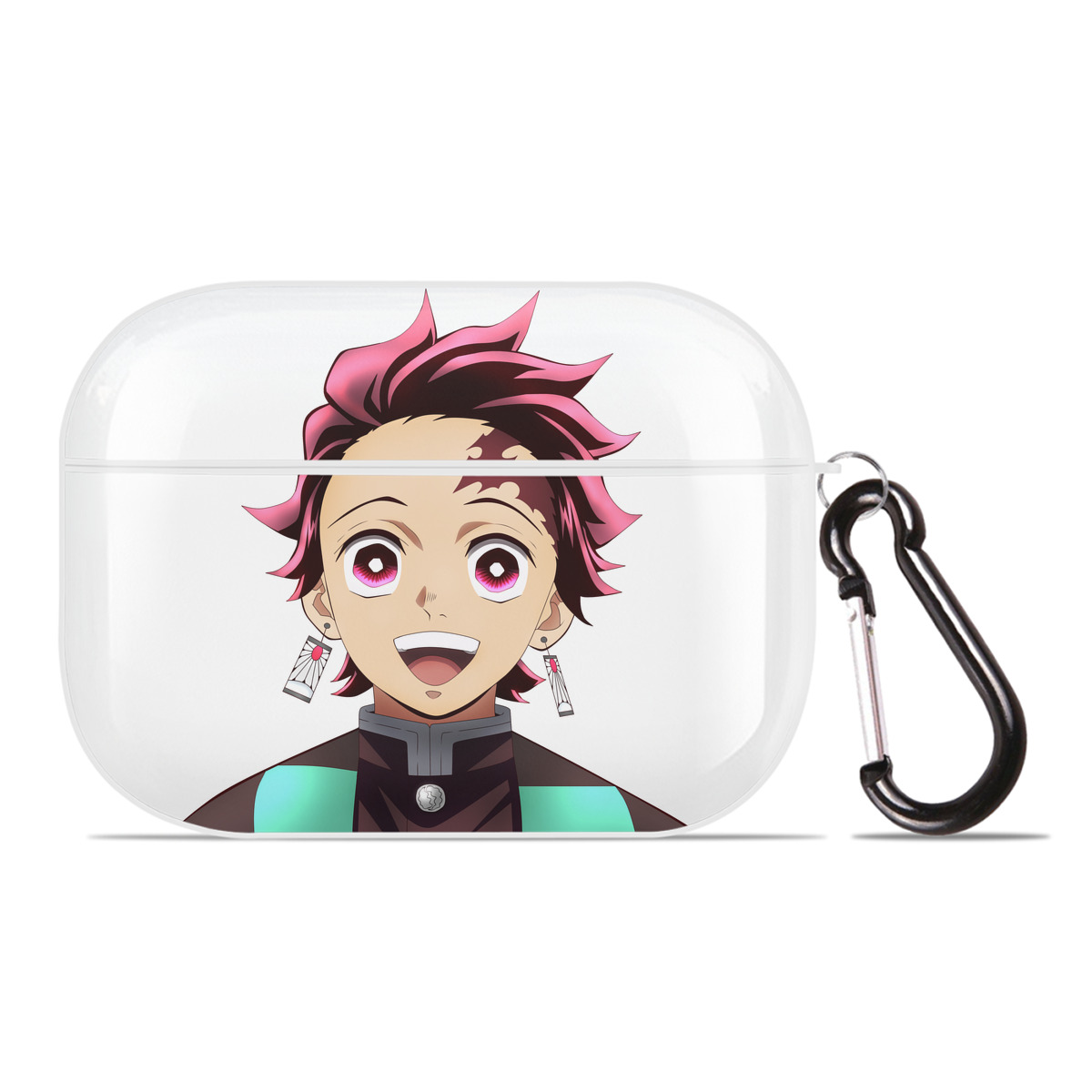 （画像用） 鬼滅の刃 竈門 炭治郎／かまど たんじろう Kamado Tanjirou 【AirPods Pro用】ハードシェル保護ケース 耐衝撃・防指紋・カラビナ付き商品仕様