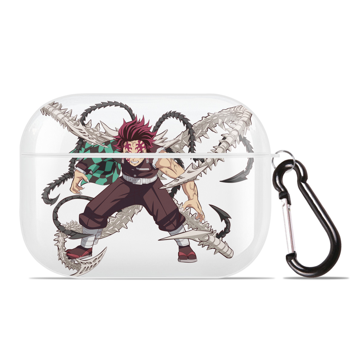 （画像用） 鬼滅の刃 竈門 炭治郎／かまど たんじろう Kamado Tanjirou 【AirPods Pro用】ハードシェル保護ケース 耐衝撃・防指紋・カラビナ付き商品仕様