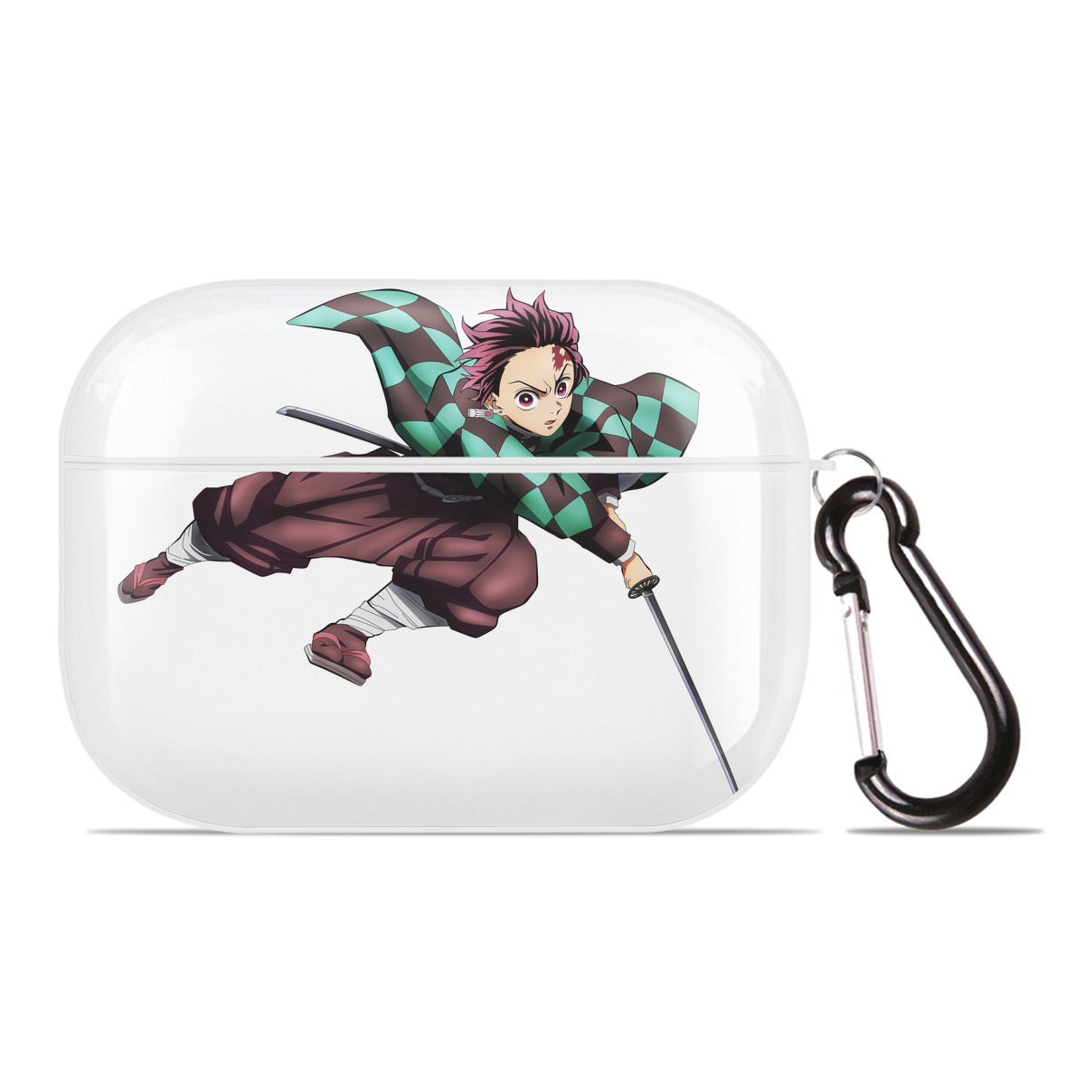 （画像用） 鬼滅の刃 竈門 炭治郎／かまど たんじろう Kamado Tanjirou 【AirPods Pro用】ハードシェル保護ケース 耐衝撃・防指紋・カラビナ付き商品仕様