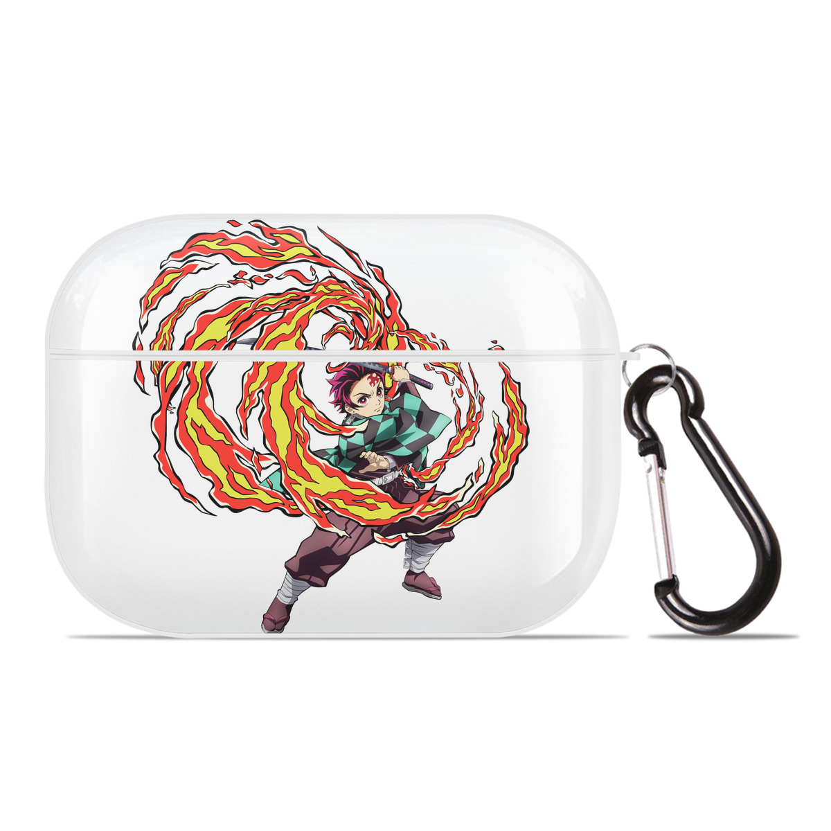 （画像用） 鬼滅の刃 竈門 炭治郎／かまど たんじろう Kamado Tanjirou 【AirPods Pro用】ハードシェル保護ケース 耐衝撃・防指紋・カラビナ付き商品仕様