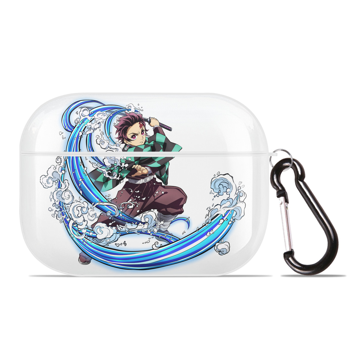 （画像用） 鬼滅の刃 竈門 炭治郎／かまど たんじろう Kamado Tanjirou 【AirPods Pro用】ハードシェル保護ケース 耐衝撃・防指紋・カラビナ付き商品仕様