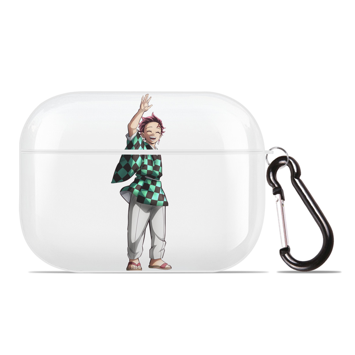 （画像用） 鬼滅の刃 竈門 炭治郎／かまど たんじろう Kamado Tanjirou 【AirPods Pro用】ハードシェル保護ケース 耐衝撃・防指紋・カラビナ付き商品仕様
