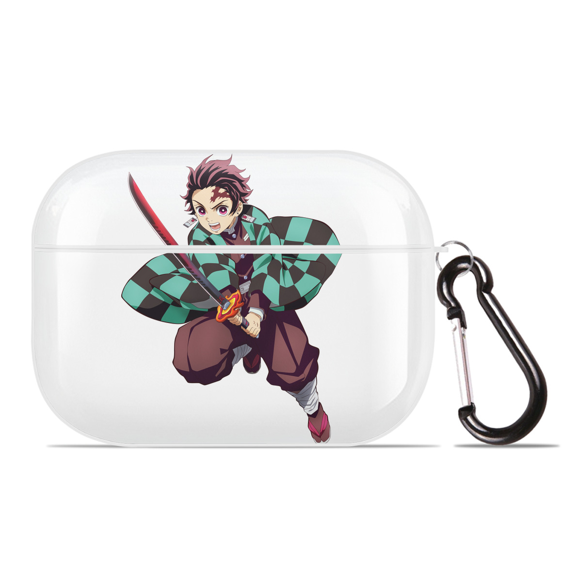 （画像用） 鬼滅の刃 竈門 炭治郎／かまど たんじろう Kamado Tanjirou 【AirPods Pro用】ハードシェル保護ケース 耐衝撃・防指紋・カラビナ付き商品仕様