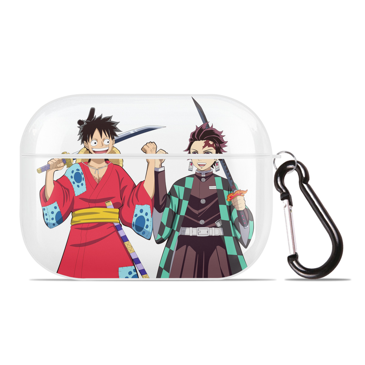 （画像用） 鬼滅の刃 竈門 炭治郎／かまど たんじろう Kamado Tanjirou 【AirPods Pro用】ハードシェル保護ケース 耐衝撃・防指紋・カラビナ付き商品仕様