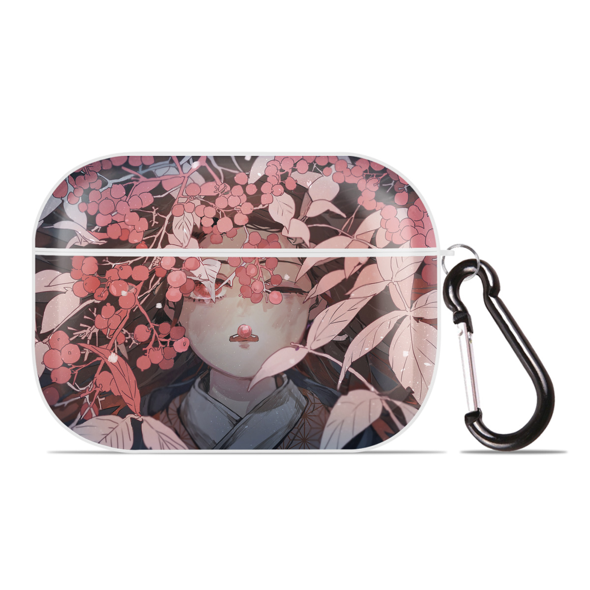 （画像用） 鬼滅の刃（きめつのやいば）竈門 禰󠄀豆子／かまど ねずこ Kamado Nezuko 【AirPods Pro用】ハードシェル保護ケース 耐衝撃・防指紋・カラビナ付き商品仕様