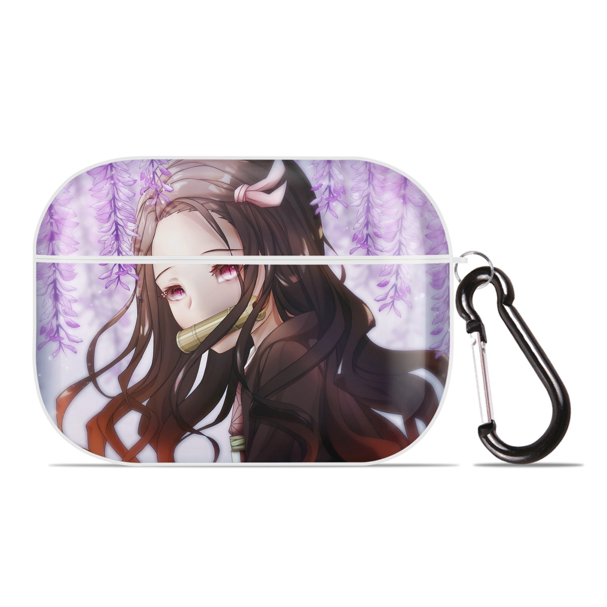 （画像用） 鬼滅の刃（きめつのやいば）竈門 禰󠄀豆子／かまど ねずこ Kamado Nezuko 【AirPods Pro用】ハードシェル保護ケース 耐衝撃・防指紋・カラビナ付き商品仕様